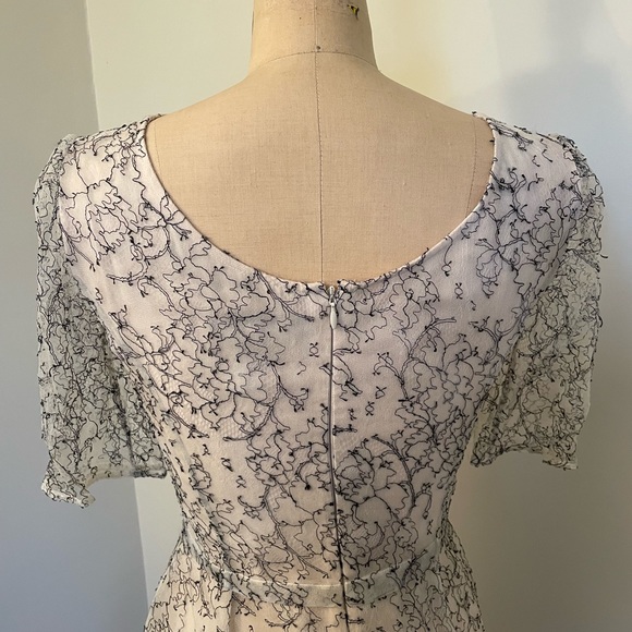 ERDEM NWOT LAST CALL -couture crm & blk  French lace cocktail dress sz US 4 - Picture 7 of 11